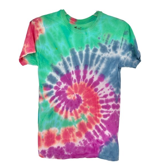 Hanes ComfortSoft Tie-Dye T-Shirt Small Unisex Tagless SS Multi-Color - Picture 1 of 6